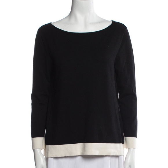 Max Mara Colorblock Pattern Bateau Neckline Sweater Size S - Picture 1 of 13